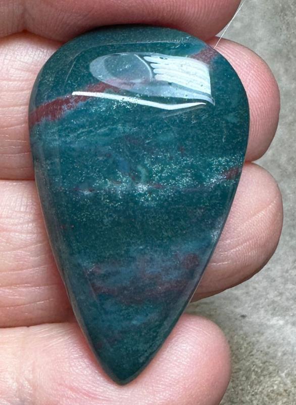 Teardrop 37x23mm Indian Bloodstone Cabochon 40
