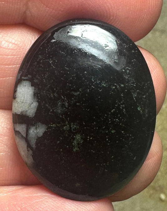 Oval 29x23mm Black Tourmaline Cabochon 23
