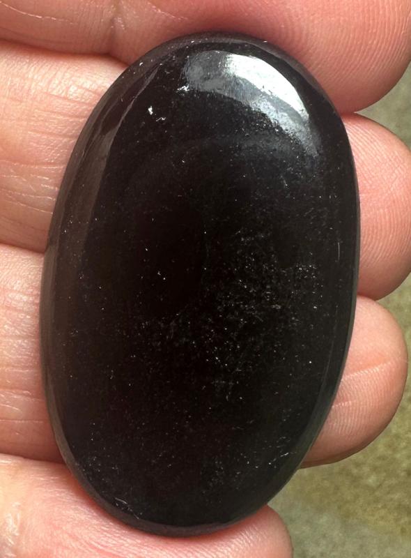 Oval 38x24mm Black Tourmaline Cabochon 24