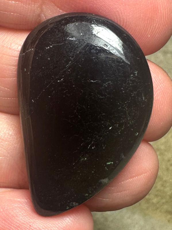 Freeform 35x23mm Black Tourmaline Cabochon 27