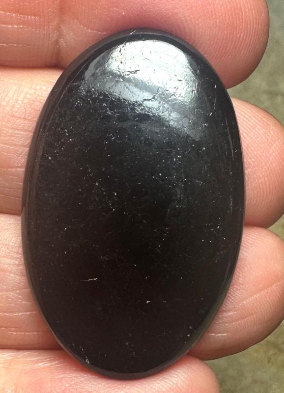 Oval 37x23mm Black Tourmaline Cabochon 28