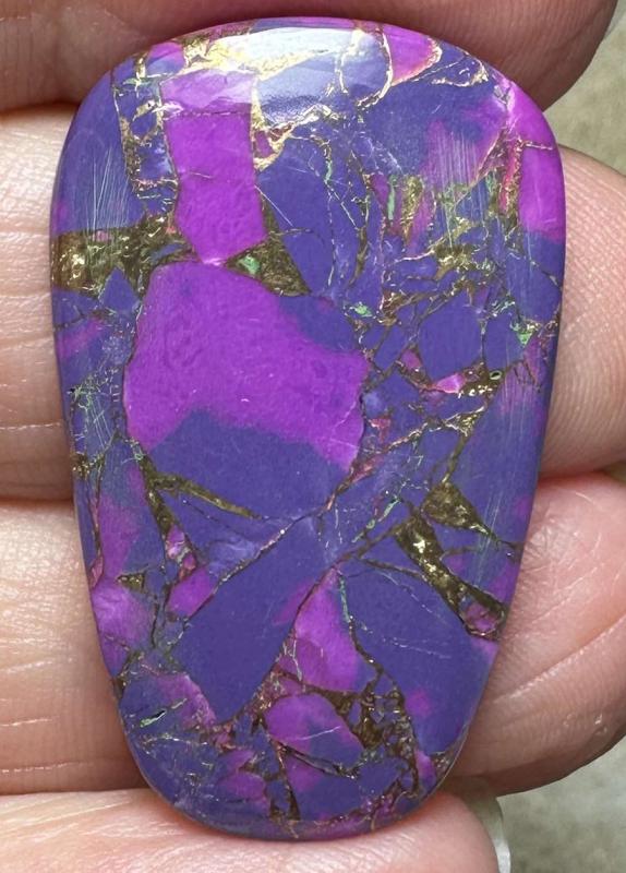Freeform 33x21mm Purple Kingman Turquoise in Bronze Cabochon 21