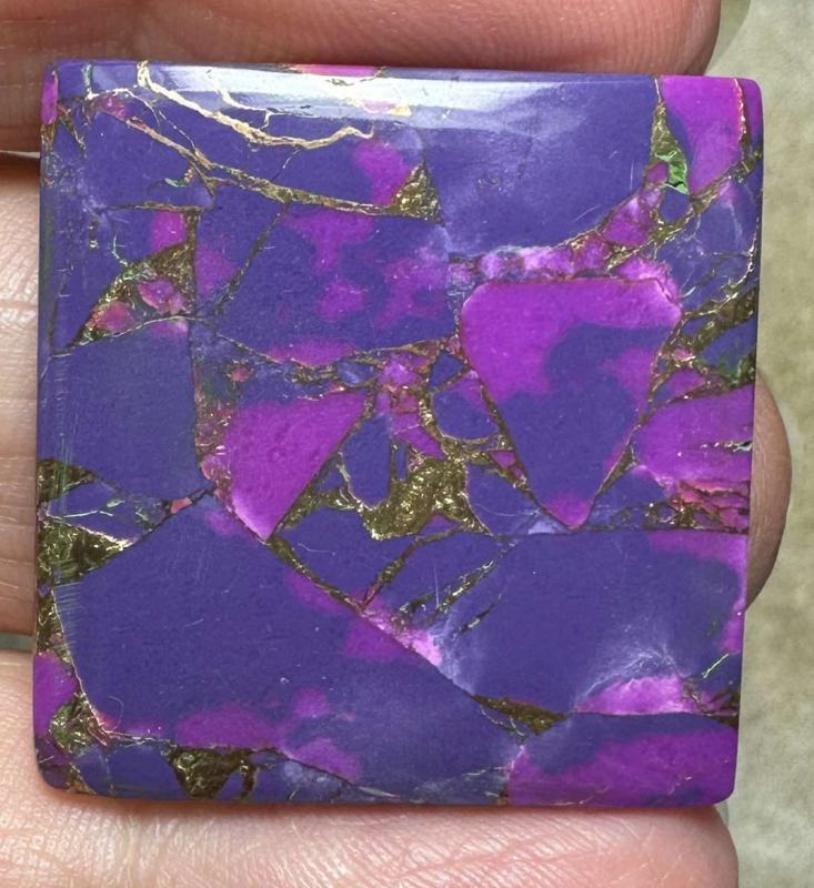 Rectangle 29x28mm Purple Kingman Turquoise in Bronze Cabochon 29