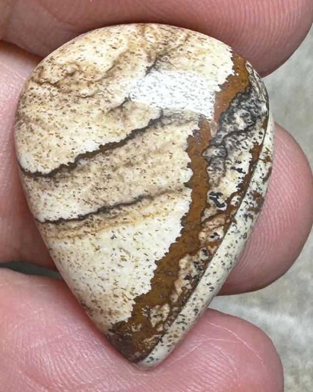 Teardrop 26x19mm Picture Jasper Cabochon 25