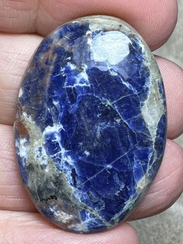 Oval 36x25mm Lightening Sodalite Cabochon 25