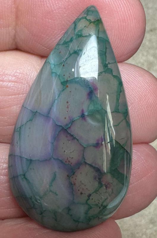 Teardrop 39x21mm Dragon Vein Agate Cabochon 34