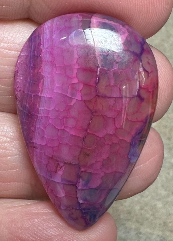 Teardrop 37x23mm Dragon Vein Agate Cabochon 51
