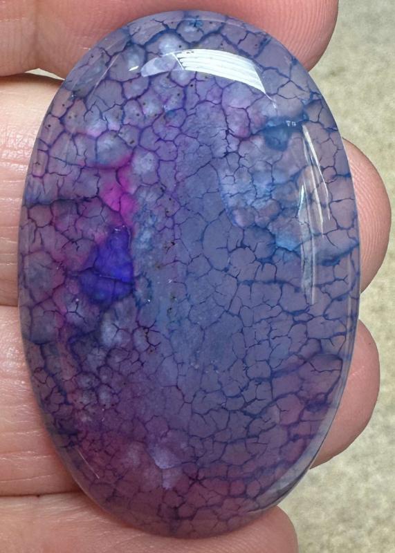Oval 42x27mm Dragon Vein Agate Cabochon 54