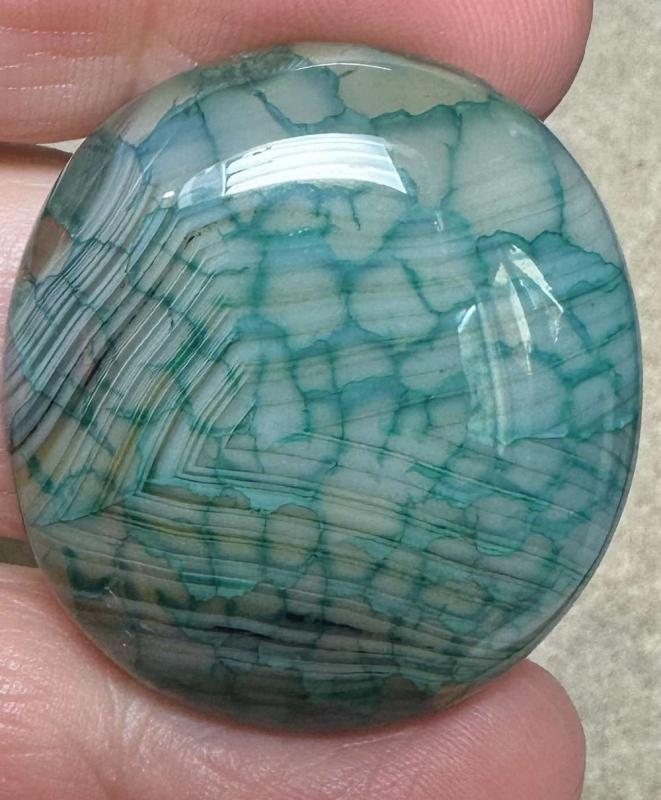 Oval 33x31mm Dragon Vein Agate Cabochon 55