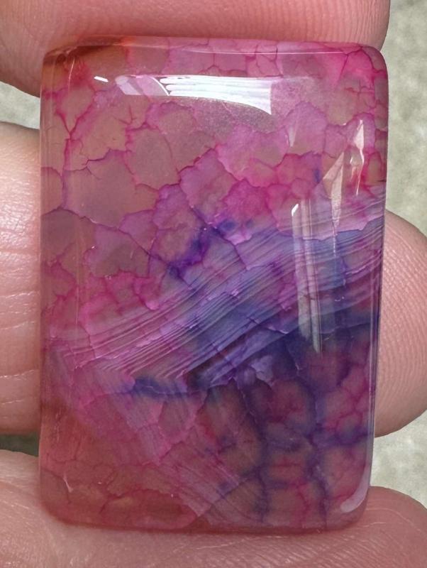 Rectangle 29x20mm Dragon Vein Agate Cabochon 56