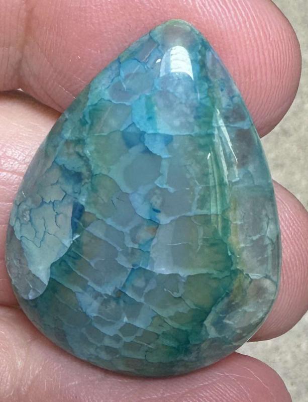 Teardrop 31x23mm Dragon Vein Agate Cabochon 61