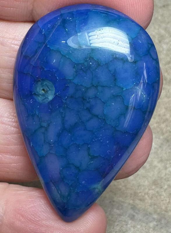 Teardrop 43x28mm Dragon Vein Agate Cabochon 63