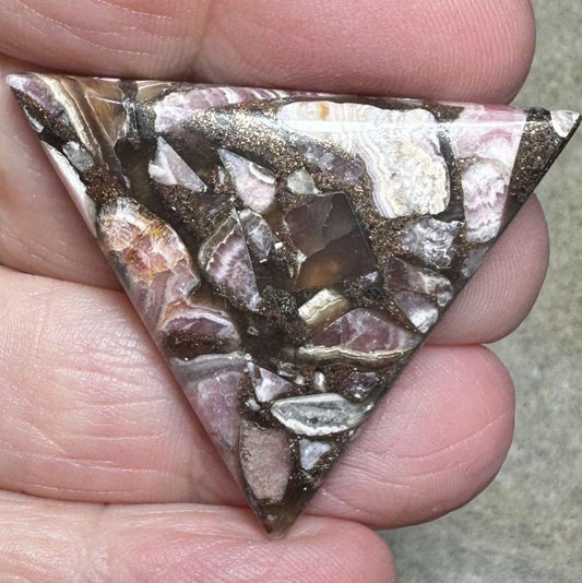 Triangle 35x37mm Mohave Rhodochrosite Cabochon 05