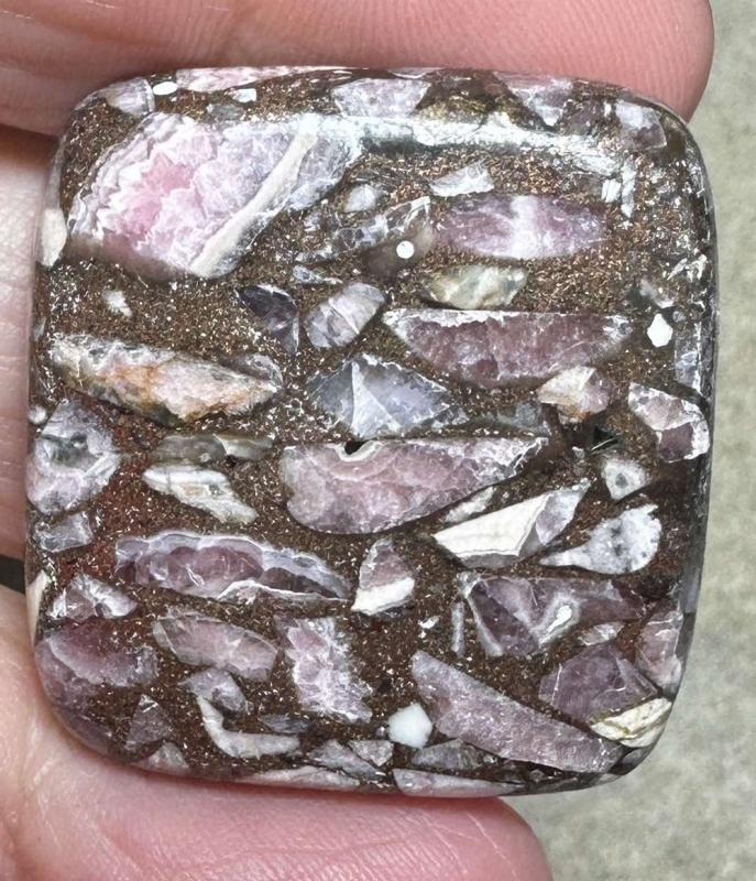 Rectangle 32x30mm Mohave Rhodochrosite Cabochon 17