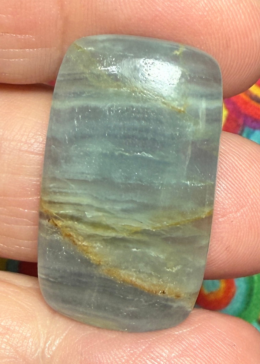 Rectangle 31x18mm Lemurian Aquatine Calcite Cabochon 21