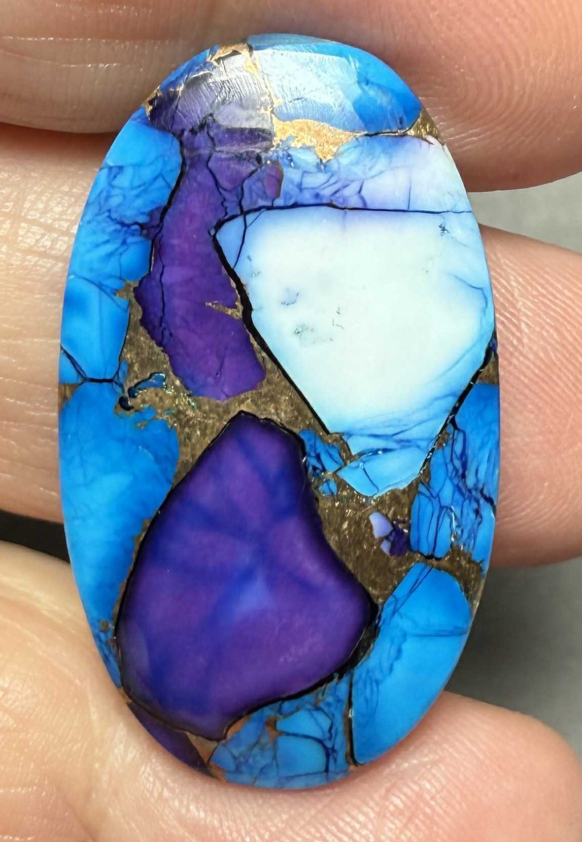 Oval 34x19mm Ice Dahlia Cabochon 07