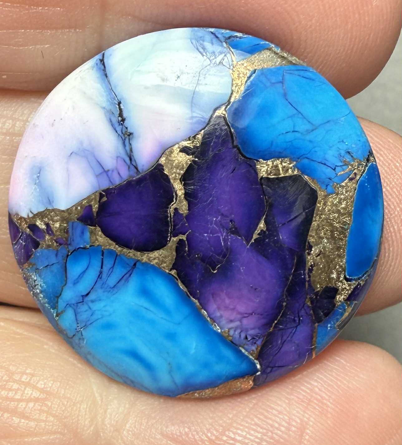 Round 27x27mm Ice Dahlia Cabochon 26