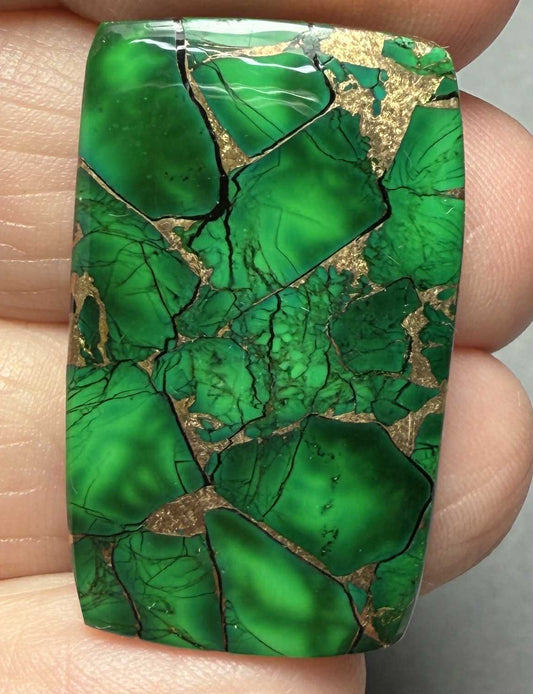 Rectangle 31x19mm Forest Dahlia Cabochon 02