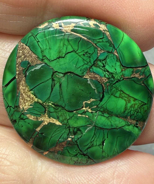 Round 26x26mm Forest Dahlia Cabochon 03