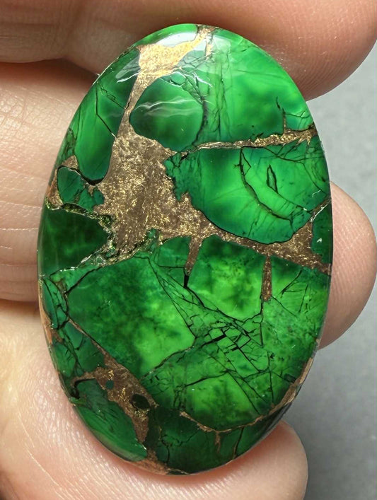 Oval 33x21mm Forest Dahlia Cabochon 04