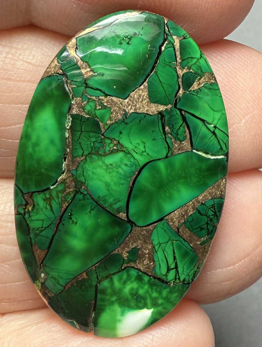 Oval 33x21mm Forest Dahlia Cabochon 07