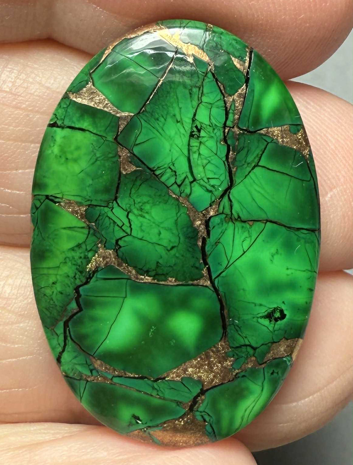 Oval 31x21mm Forest Dahlia Cabochon 08