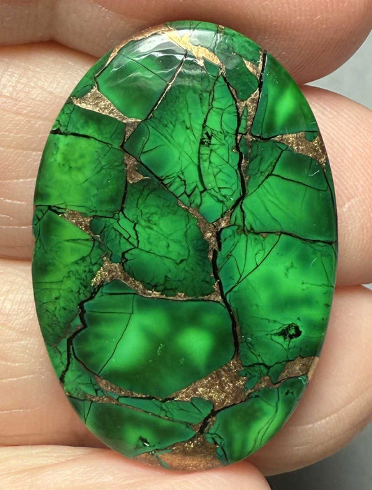 Oval 31x21mm Forest Dahlia Cabochon 08