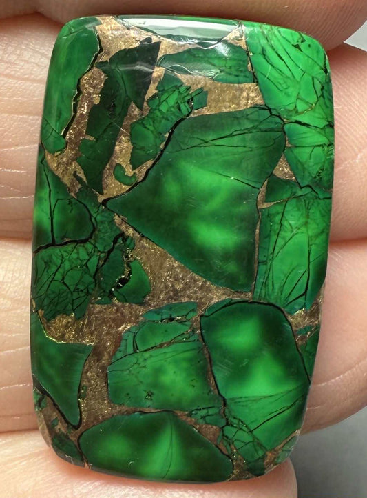 Rectangle 30x19mm Forest Dahlia Cabochon 10