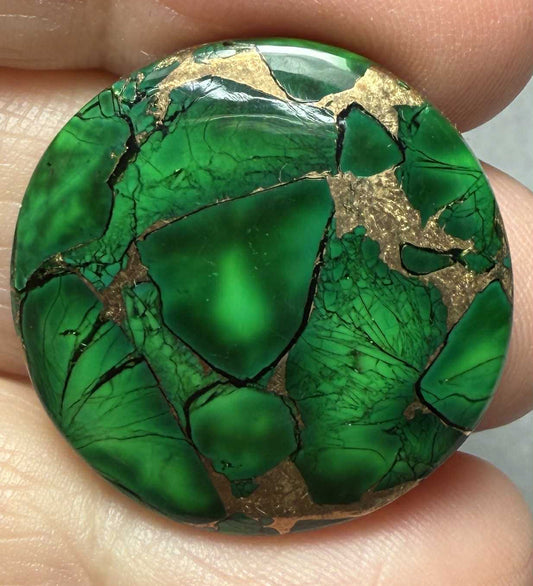 Round 26x26mm Forest Dahlia Cabochon 11