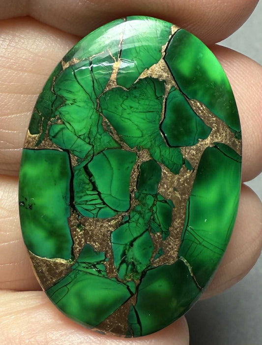 Oval 32x22mm Forest Dahlia Cabochon 13