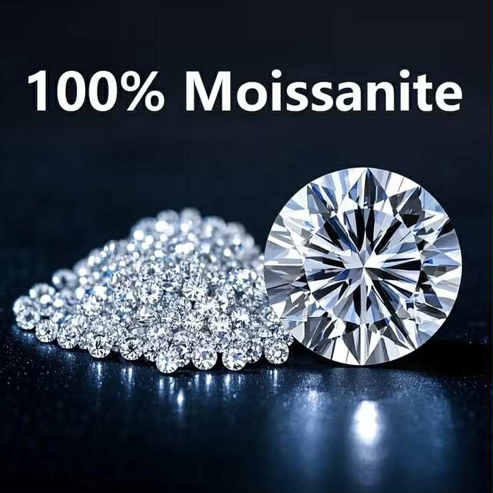 2ct 8.2mm Clear Moissanite with Certificate