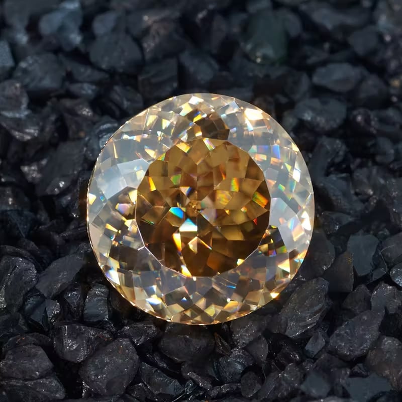 1ct 6.5mm Champagne Moissanite with Certificate