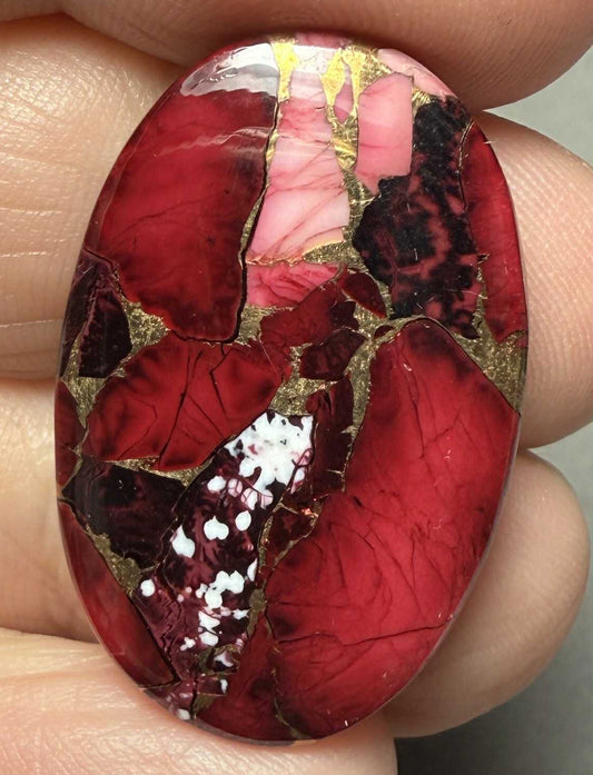 Oval 30x19mm Rose Dahlia Cabochon 04