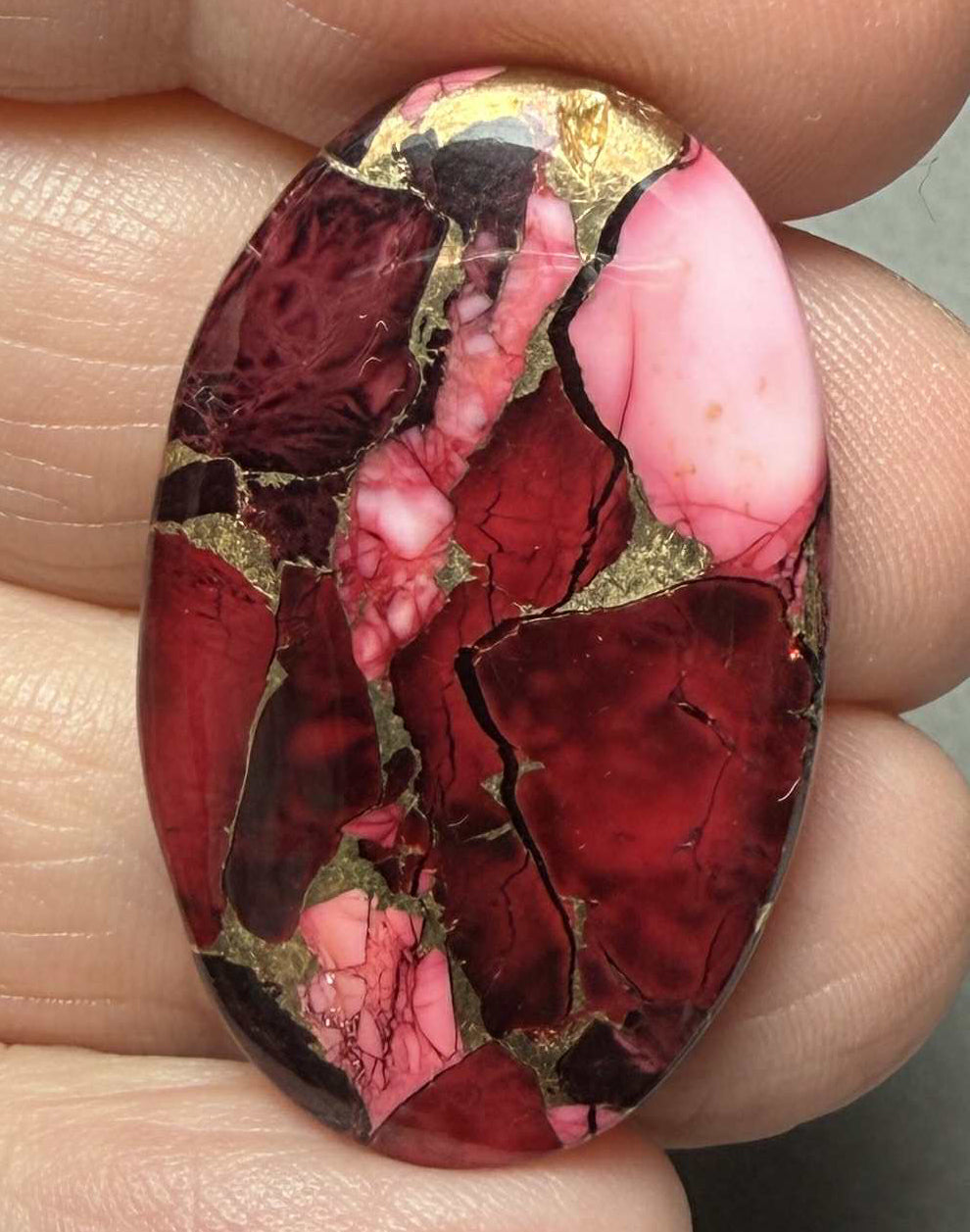 Oval 33x20mm Rose Dahlia Cabochon 06