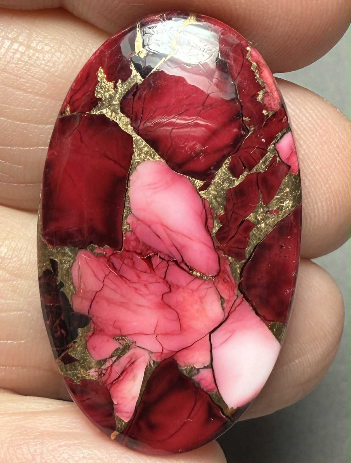 Oval 35x20mm Rose Dahlia Cabochon 09