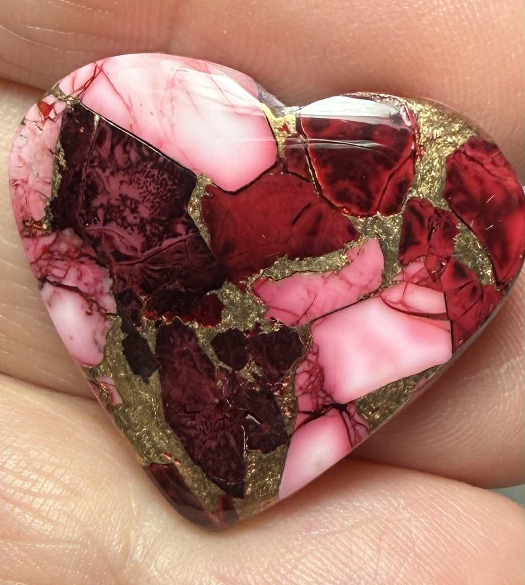 Heart 26x29mm Rose Dahlia Cabochon 11