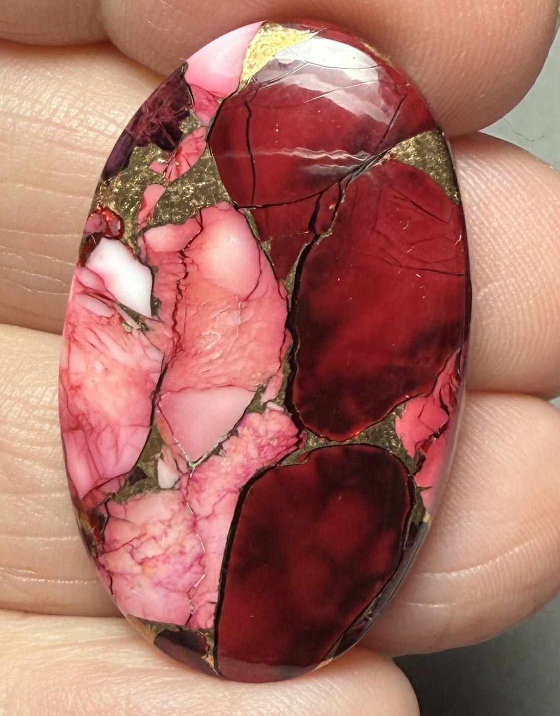 Oval 34x21mm Rose Dahlia Cabochon 13