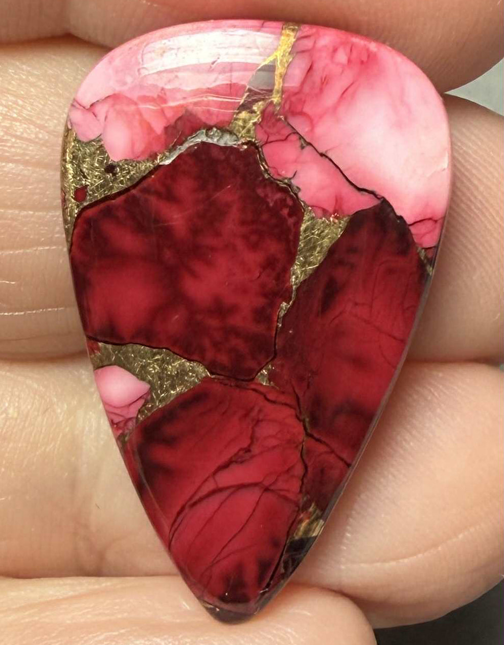 Teardrop 30x19mm Rose Dahlia Cabochon 27