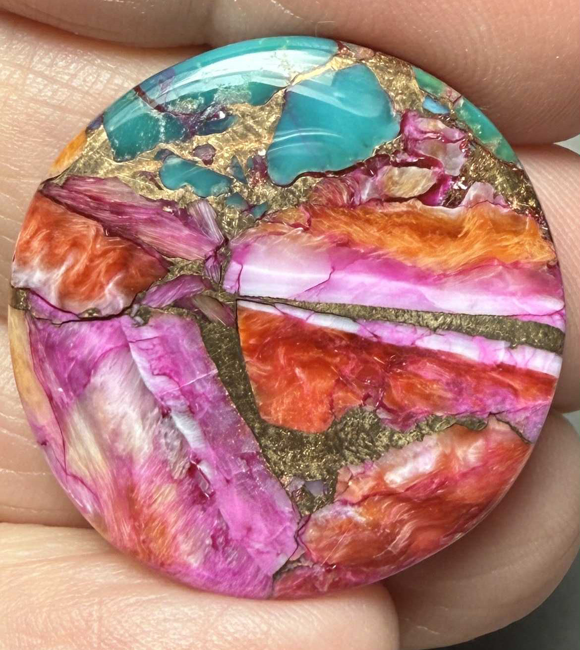 Round 28x28mm Starburst Dahlia Cabochon 03