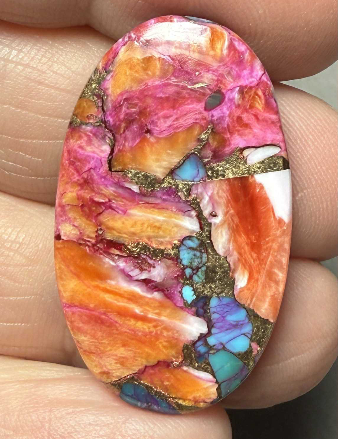 Oval 33x19mm Starburst Dahlia Cabochon 11