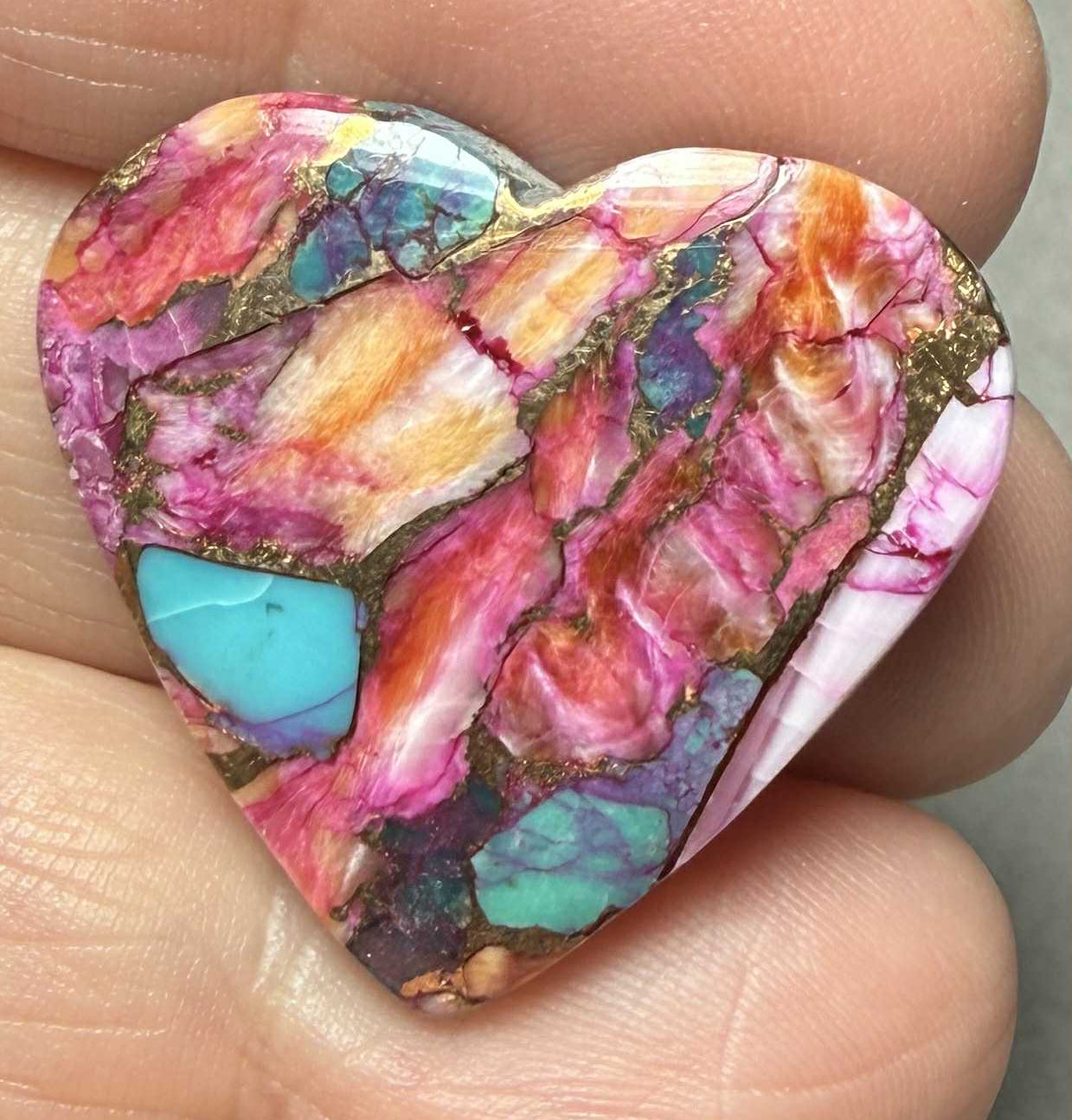 Heart 28x29mm Starburst Dahlia Cabochon 20