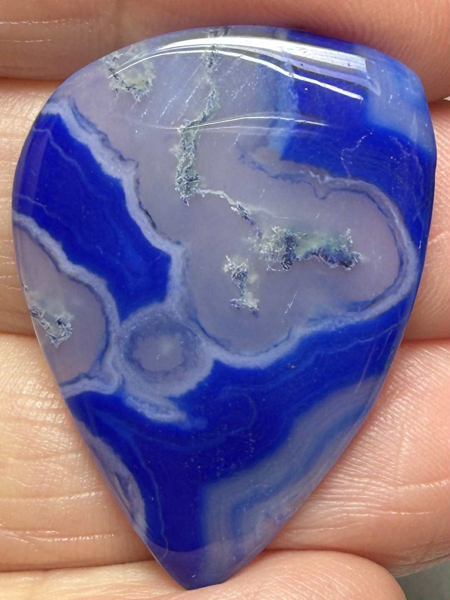 Freeform 34x24mm Blue Agate Cabochon 14