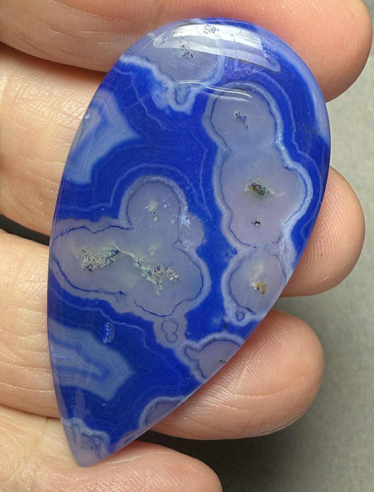 Teardrop 51x27mm Blue Agate Cabochon 18