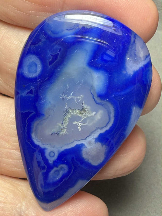 Teardrop 49x32mm Blue Agate Cabochon 29