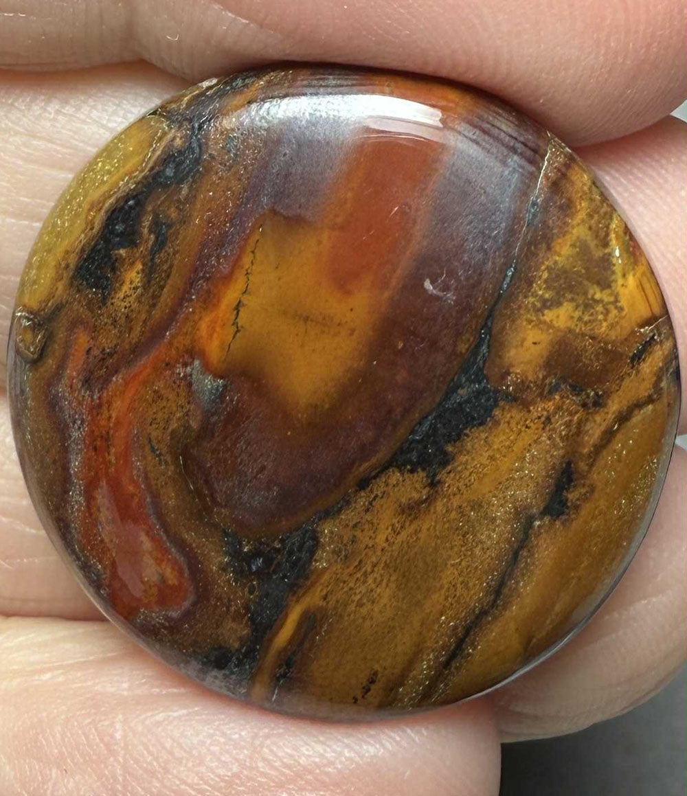 Round 27x27mm Inferno Jasper Cabochon 07