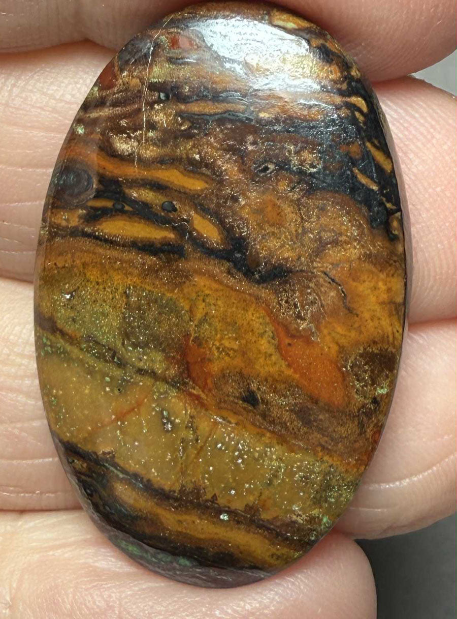 Oval 34x22mm Inferno Jasper Cabochon 12