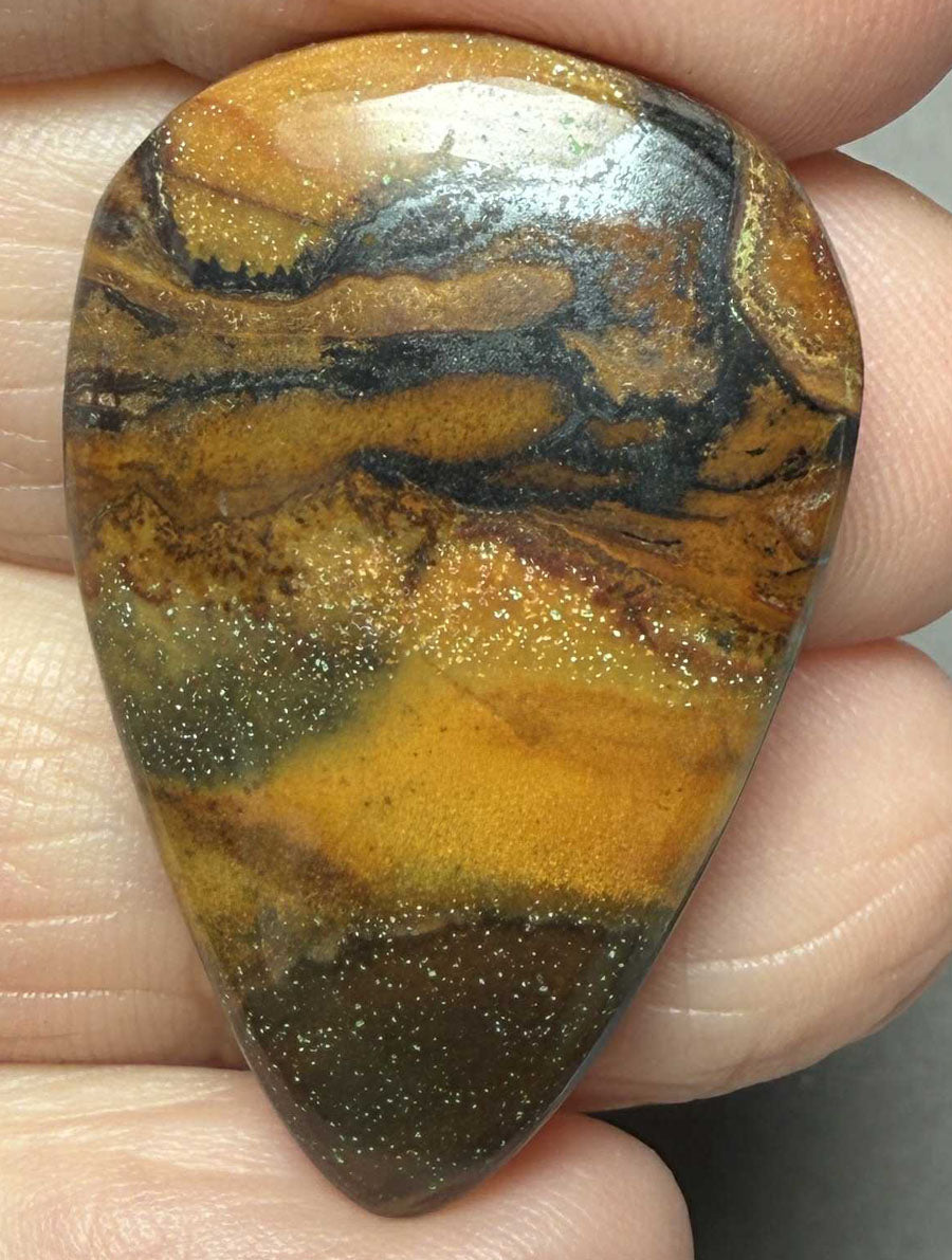 Teardrop 35x22mm Inferno Jasper Cabochon 16