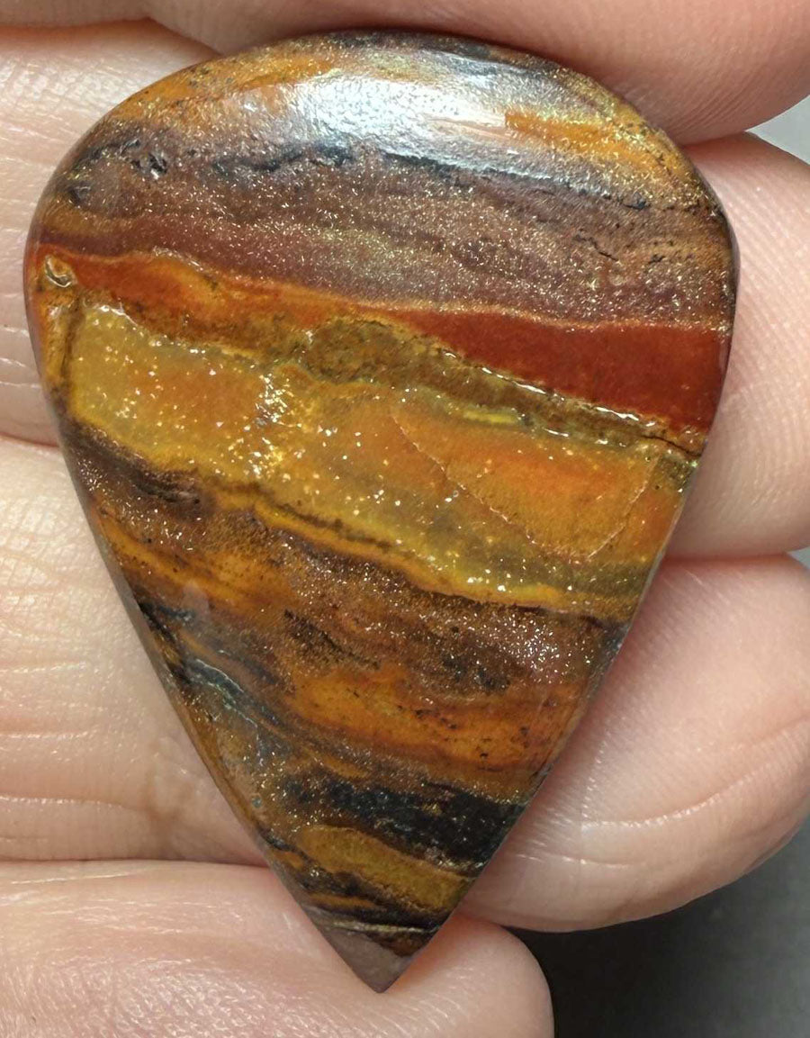 Teardrop 33x23mm Inferno Jasper Cabochon 18