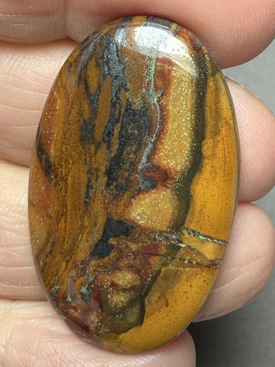 Oval 37x23mm Inferno Jasper Cabochon 30
