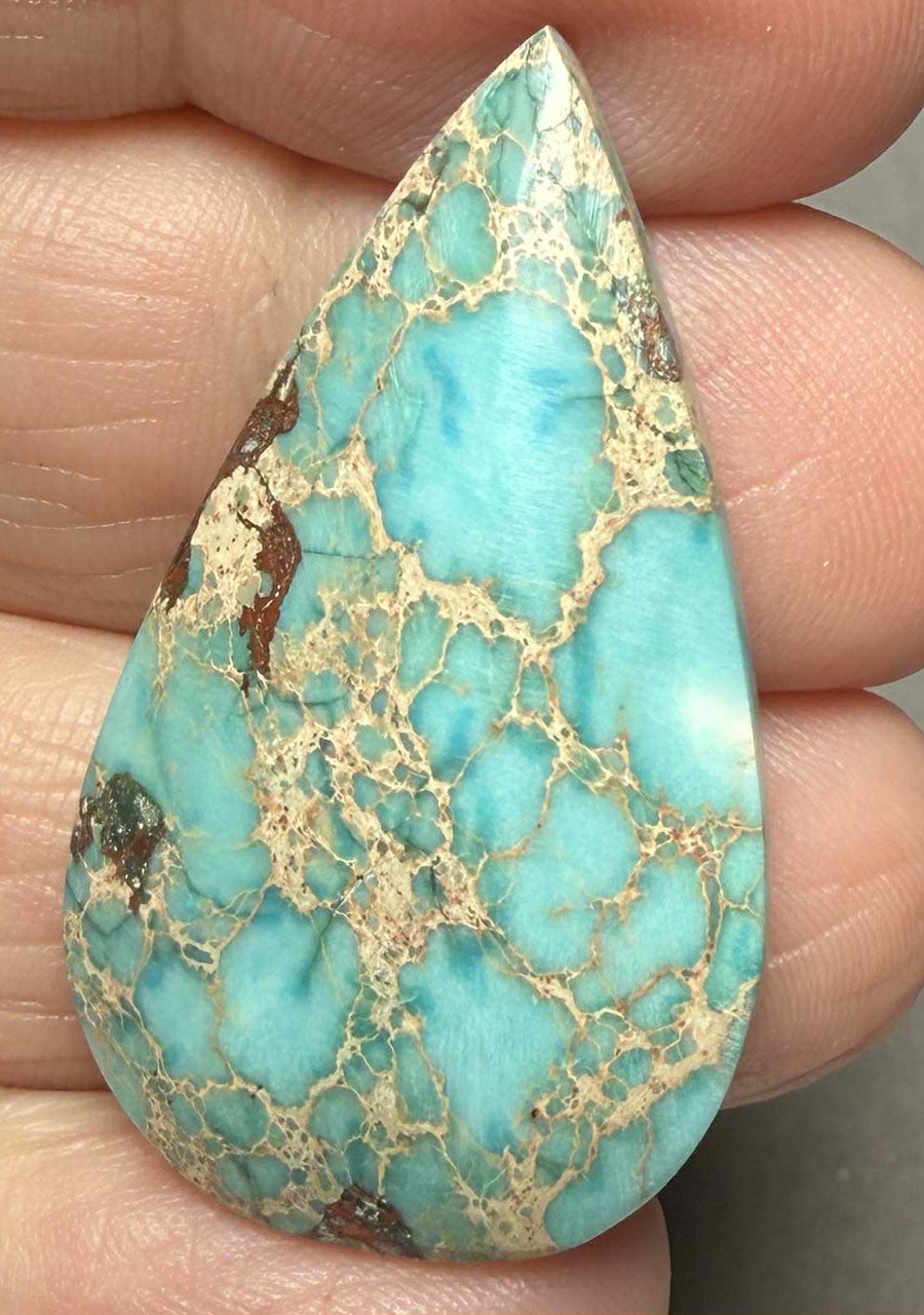 Teardrop 37x22mm Sea Sediment Jasper Cabochon 50